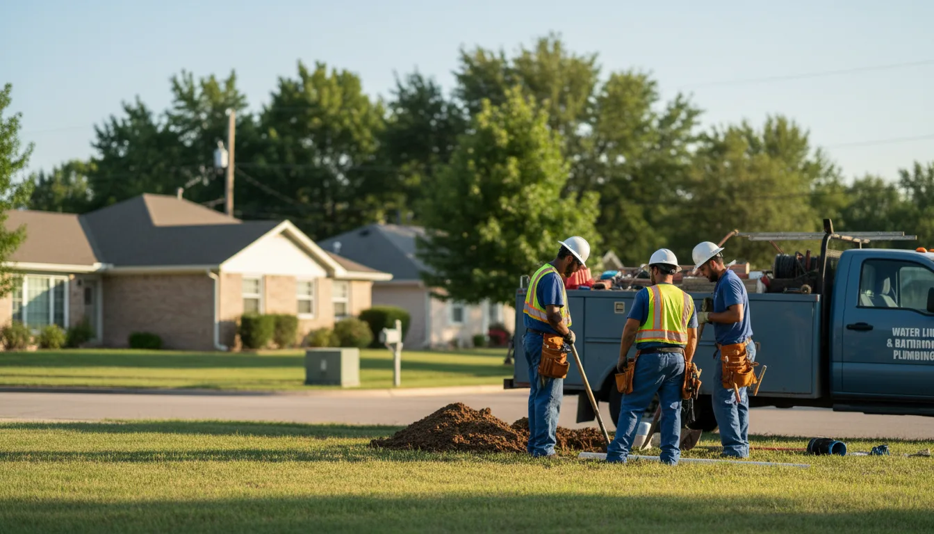 Residential water line and bathroom plumbing service in Angola, NY